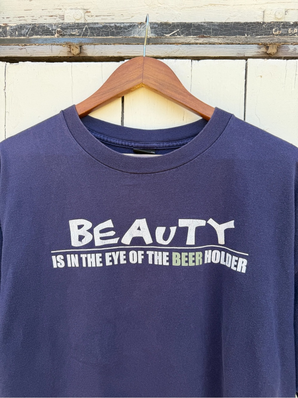 Gildan Navy Crewneck Sweater with White & Light Green Graphic